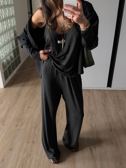 VISCOSE SUIT DARK MELANGE