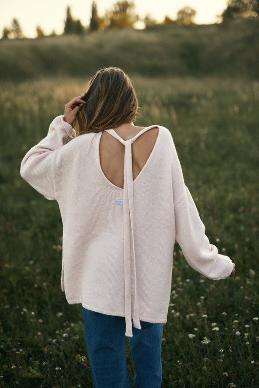 OPEN BACK SWEATER NONSENSE LIGHT PINK