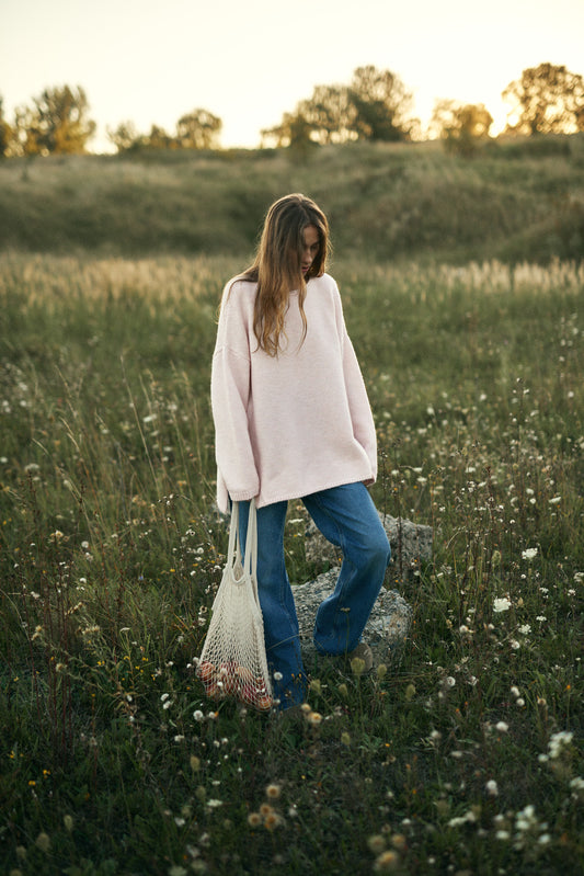 OPEN BACK SWEATER NONSENSE LIGHT PINK