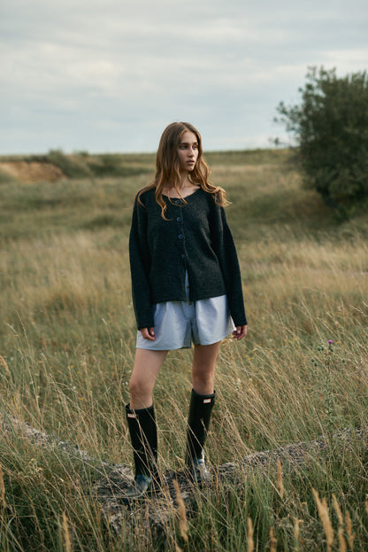 MERINO CARDIGAN NONSENSE ANTHRACITE