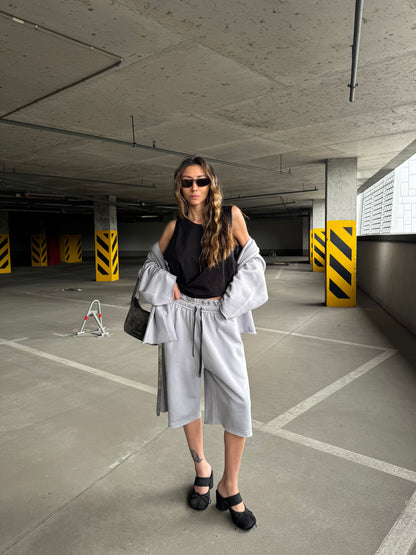 RAGGED BELT BERMUDAS LIGHT GRAY