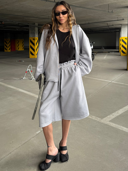 RAGGED BELT BERMUDAS LIGHT GRAY