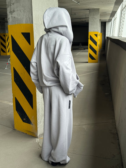 RAGGED BELT PANTS LIGHT GRAY