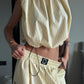 DRAPED PASTEL YELLOW TOP