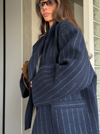 OVERSIZED COAT JACKET DARK BLUE