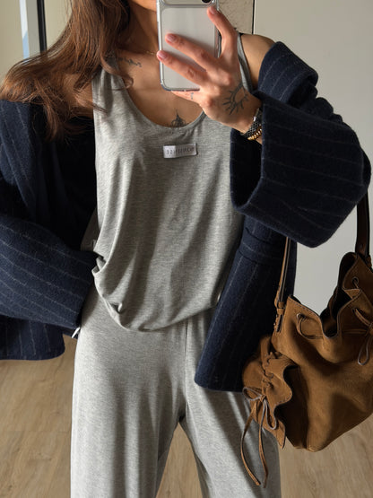 VISCOSE SUIT LIGHT GREY MELANGE
