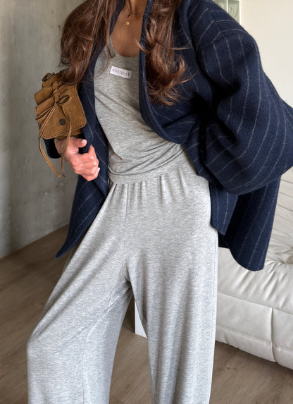 VISCOSE SUIT LIGHT GREY MELANGE