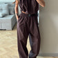 COTTON RELAXED CHOCOLATE PANTS