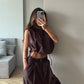 DRAPED CHOCOLATE TOP