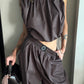 DRAPED CHOCOLATE TOP