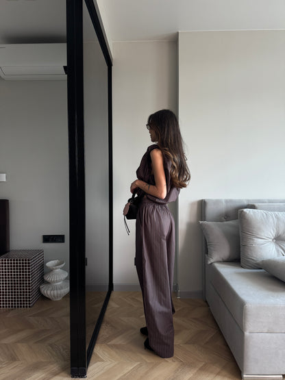 COTTON RELAXED CHOCOLATE PANTS