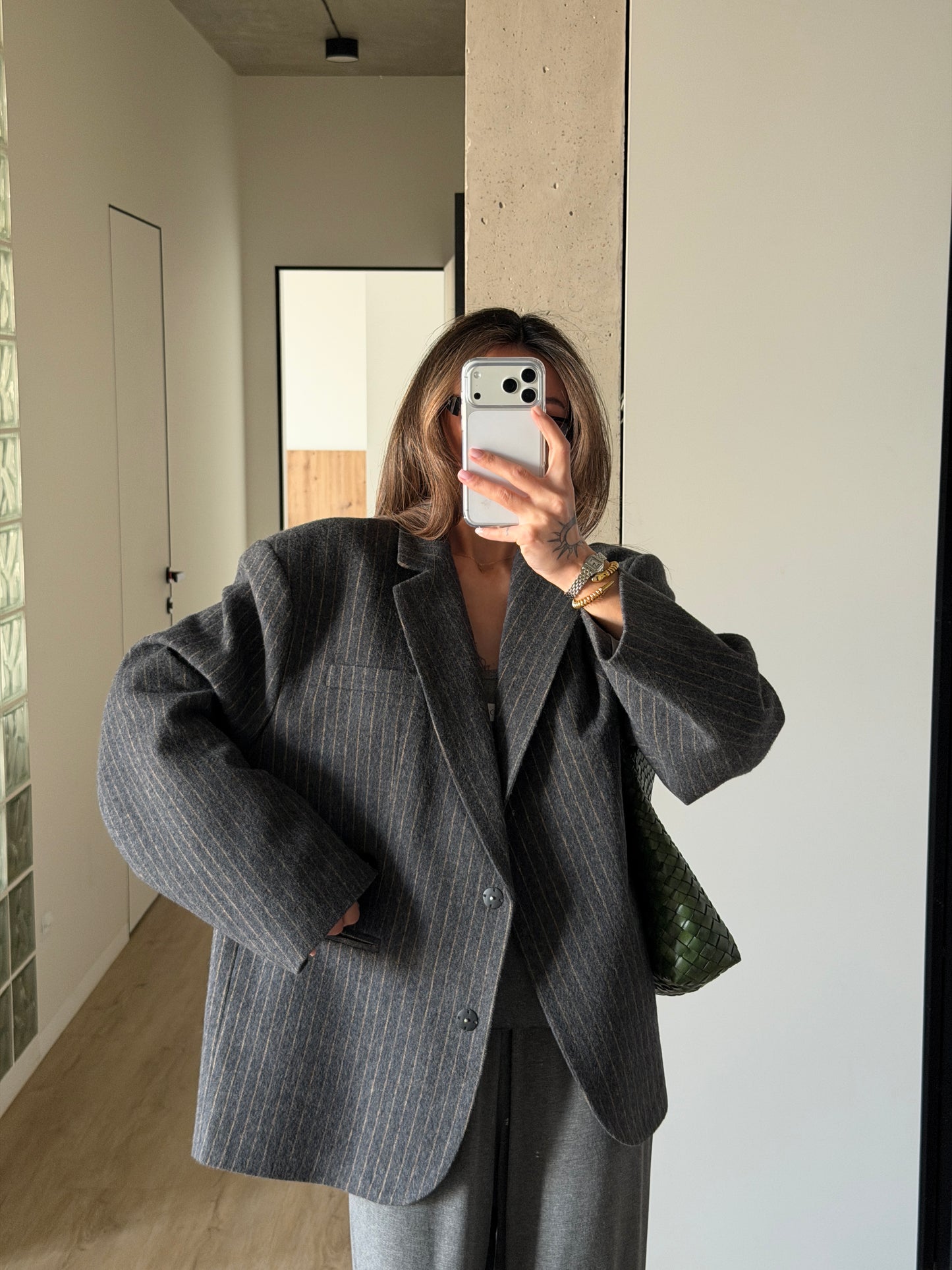 OVERSIZED WOOL GREY JACKET