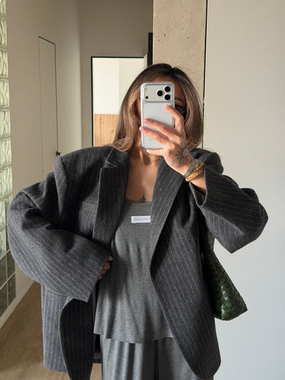 OVERSIZED WOOL GREY JACKET