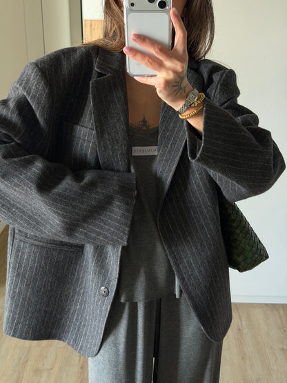 OVERSIZED WOOL GREY JACKET