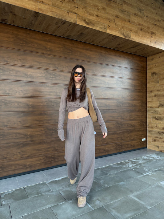 VISCOSE SUIT BEIGE MELANGE