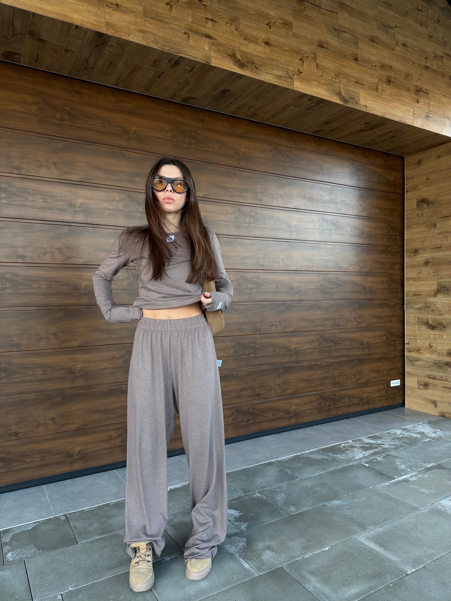 VISCOSE SUIT BEIGE MELANGE