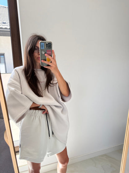 LIGHT GREY DRAWSTRING SHORTS