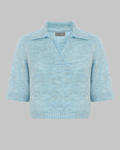 NONSENSE KNITTED POLO BLUE
