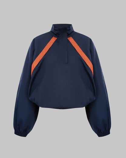 CROPPED WINDBREAKER IN NYLON FAILLE