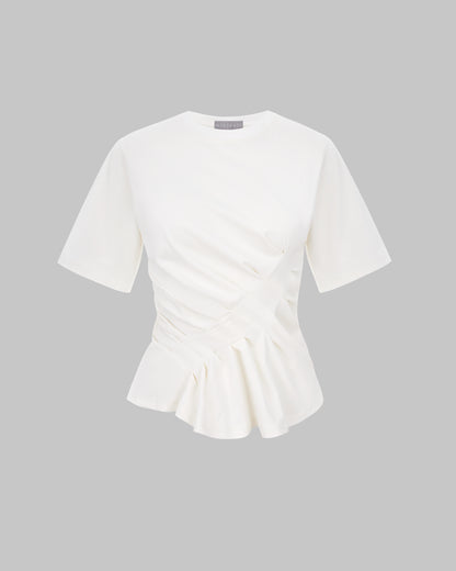 ASYMMETRIC MILK T-SHIRT