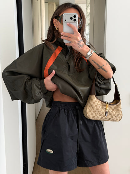 CROPPED WINDBREAKER IN NYLON FAILLE