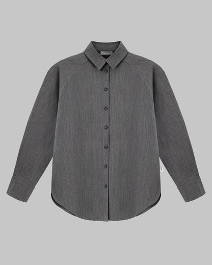 RAGLAN DENIM  SHIRT GREY