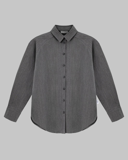 RAGLAN DENIM  SHIRT GREY