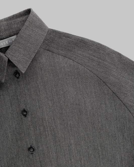 RAGLAN DENIM  SHIRT GREY