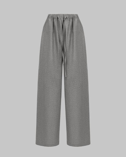 WIDE WOOL PANTS GREY