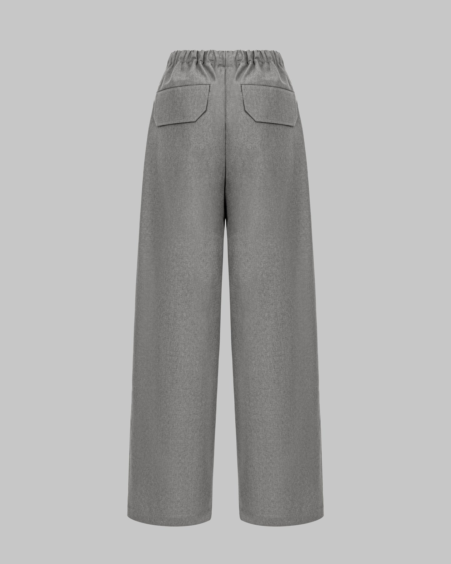 WIDE WOOL PANTS GREY