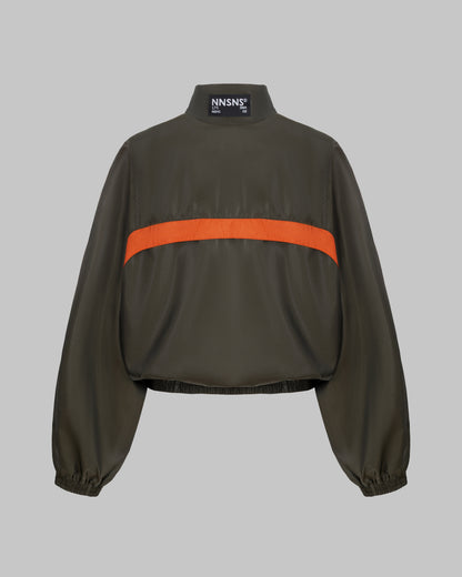 CROPPED WINDBREAKER IN NYLON FAILLE
