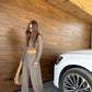VISCOSE SUIT KHAKI/GREY