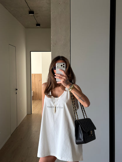 RELAXED TANK-DRESS "NOT YOUR BABY”