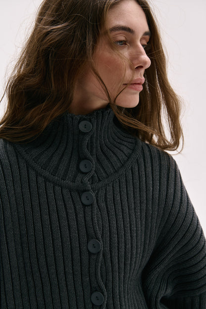 OVERSIZED COTTON CARDIGAN NONSENSE  ANTHRACITE