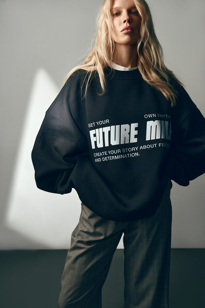 LIMITED SWEATSHIRT "FUTURE MILF" GRAPHITE