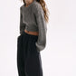 WOOL CROPPED SWEATER GREY