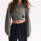 WOOL CROPPED SWEATER GREY