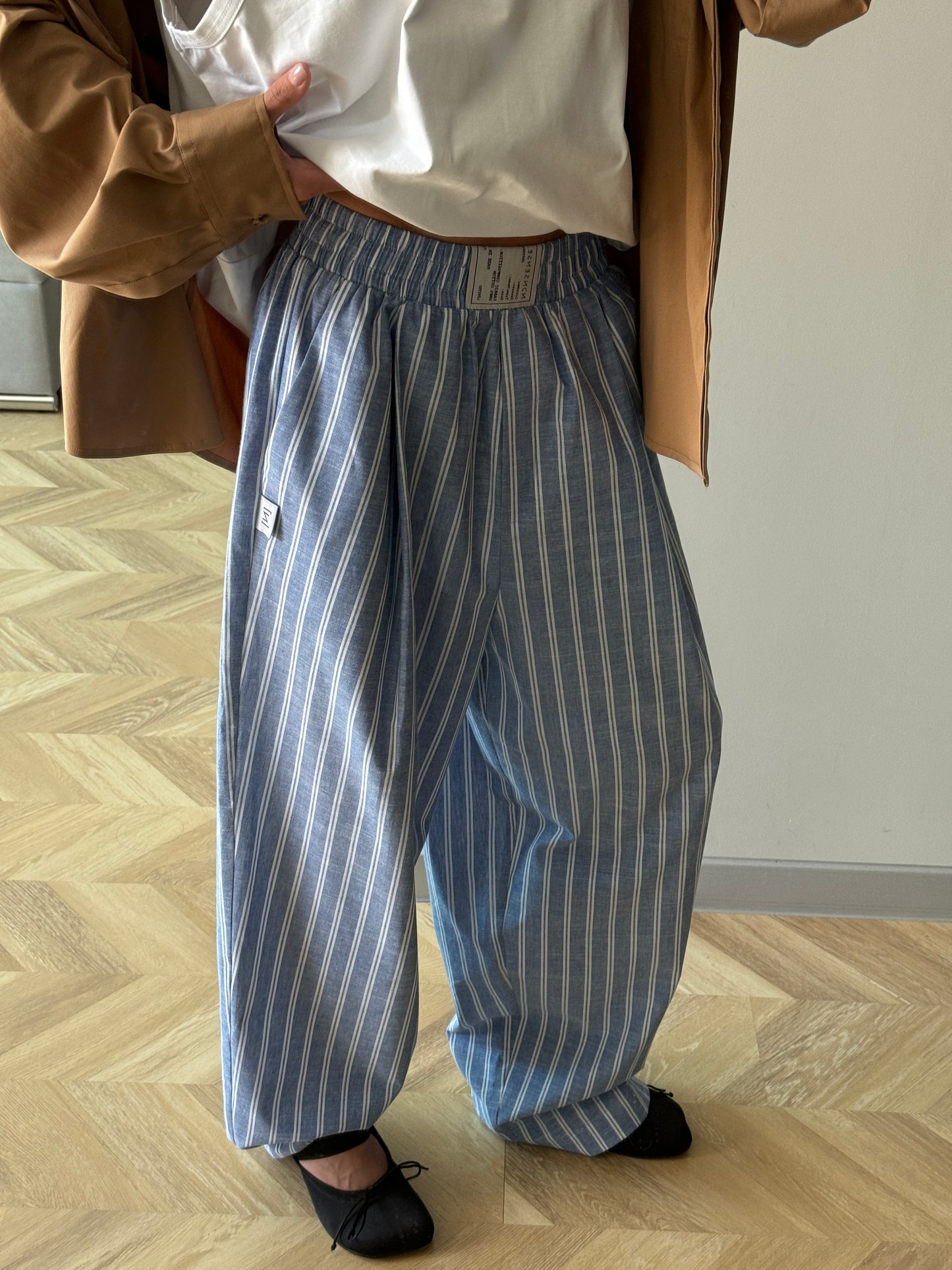 RELAXED COTTON PANTS BLUE