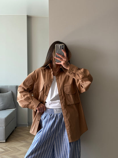 RELAXED COTTON PANTS BLUE
