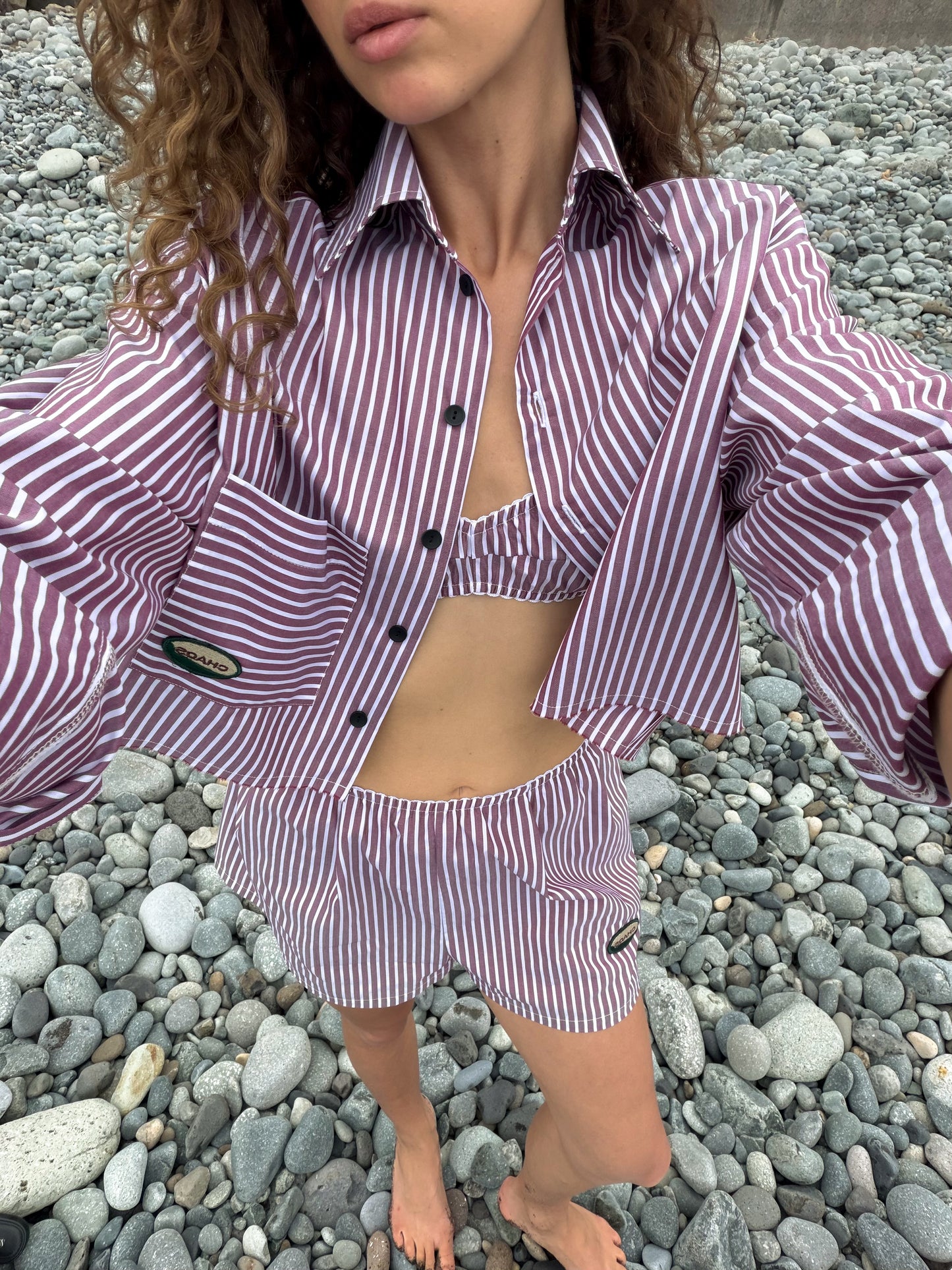 COTTON SHIRT CHAOS BORDO