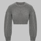 WOOL CROPPED SWEATER GREY