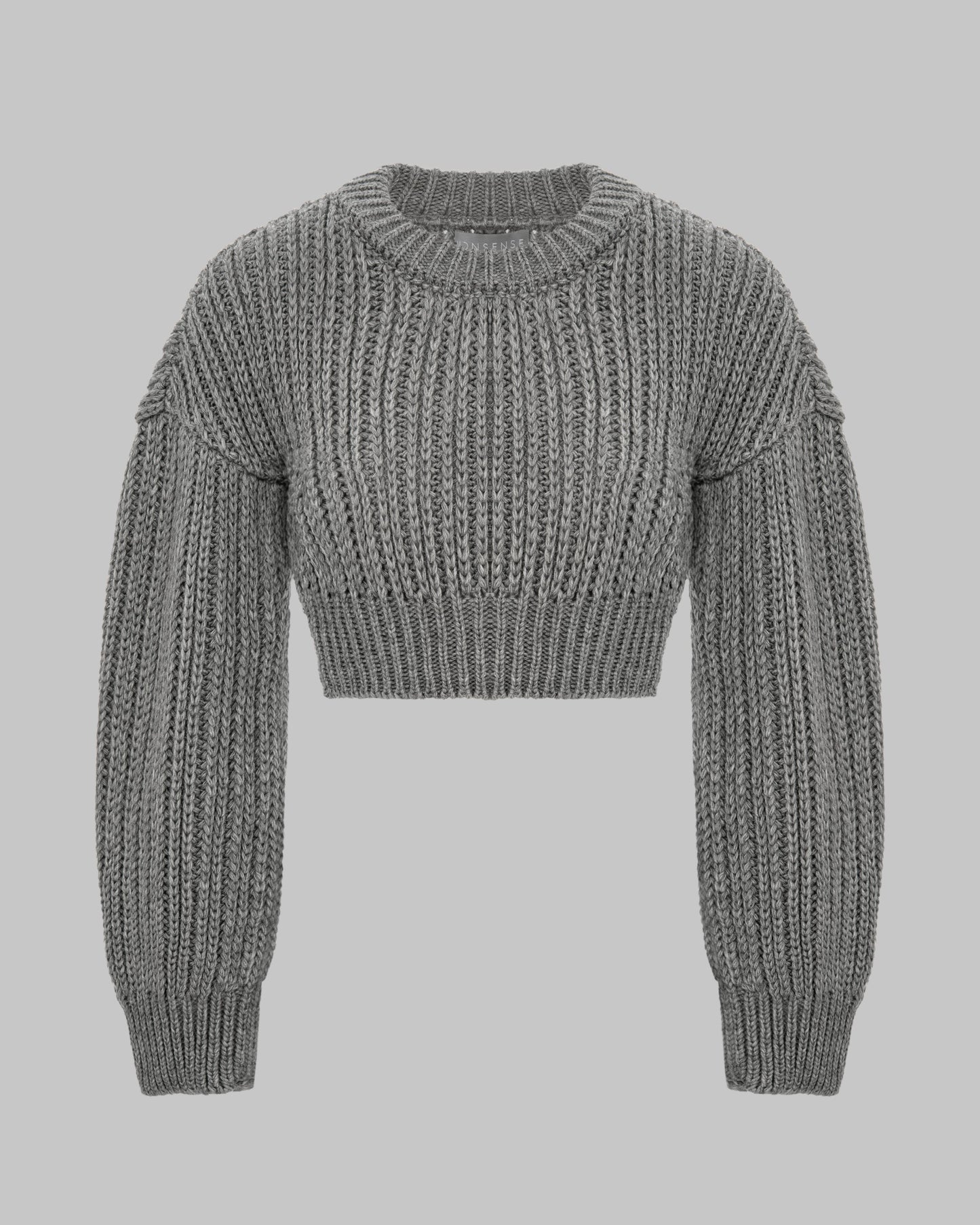 WOOL CROPPED SWEATER GREY