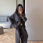 WOOL RELAXED PANTS DARK GREY