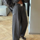 WOOL RELAXED PANTS DARK GREY