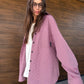 COTTON RAGLAN SHIRT LILAC/BROWN