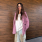 COTTON RAGLAN SHIRT LILAC/BROWN