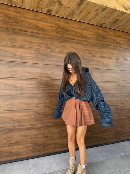 COTTON RAGLAN SHIRT BLUE/GREEN