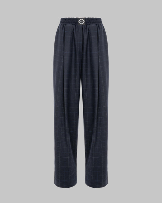 WOOL PANTS DARK BLUE