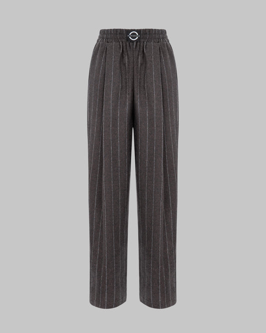 WOOL PANTS BROWN