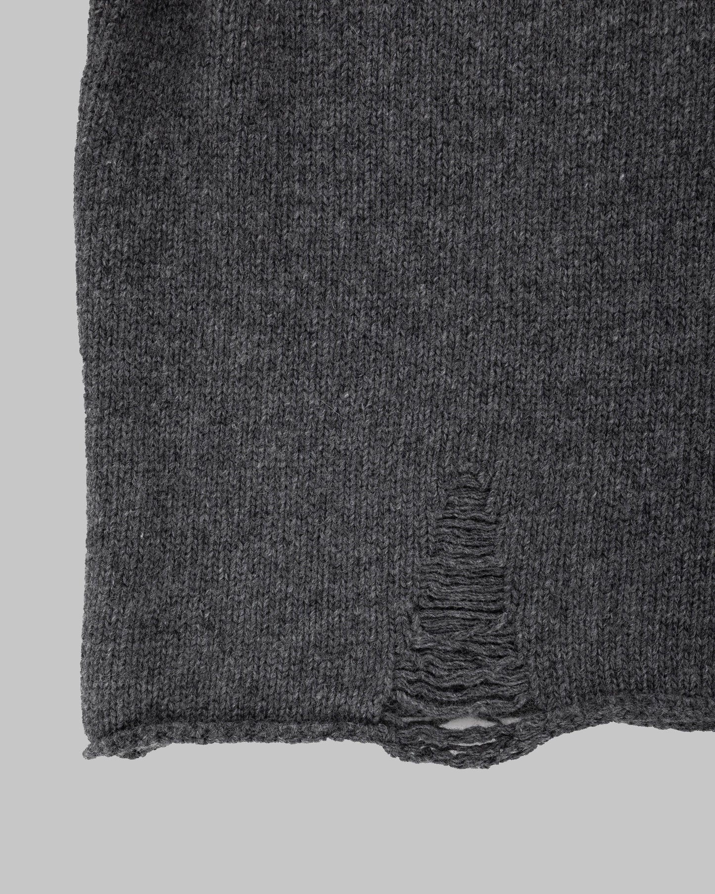 WOOL RAGGED SWEATER GREY